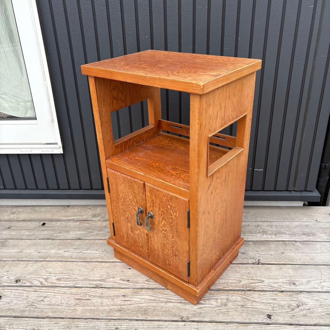 昭和レトロ 和風 木製電話台 花台 飾り棚 コールキャビネット 古道具 古家具