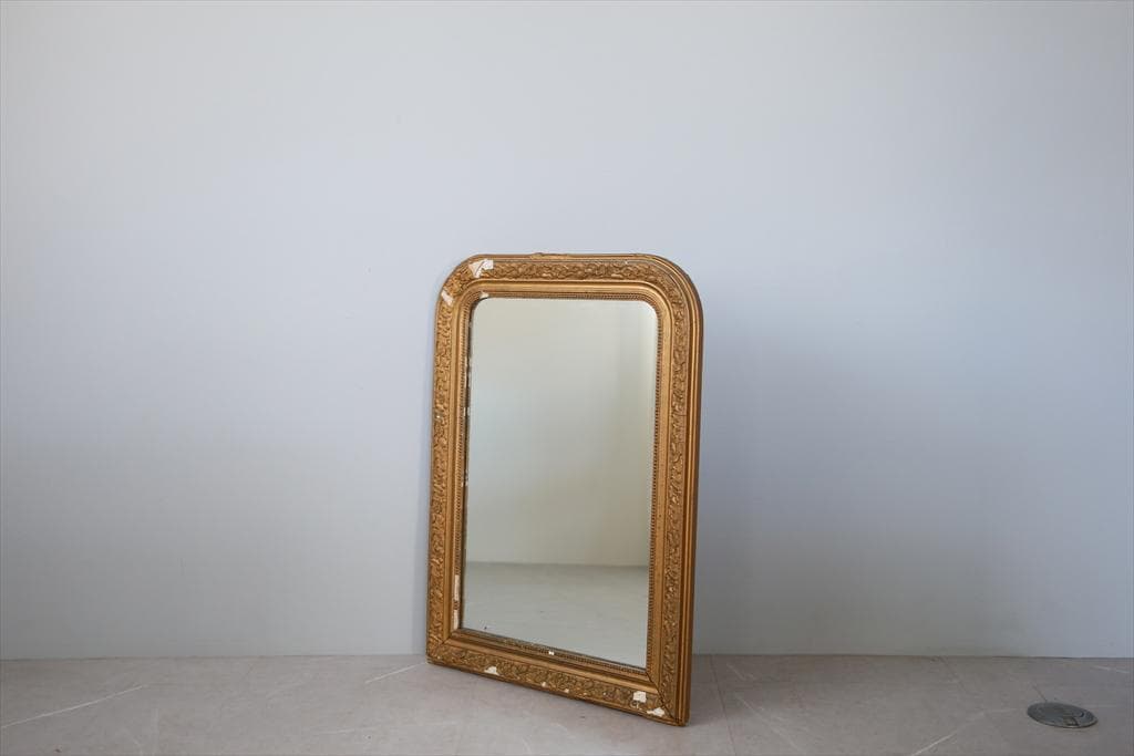 フランスアンティークルイフィリップ様式ミラー/姿見ウォールミラー鏡(90-246