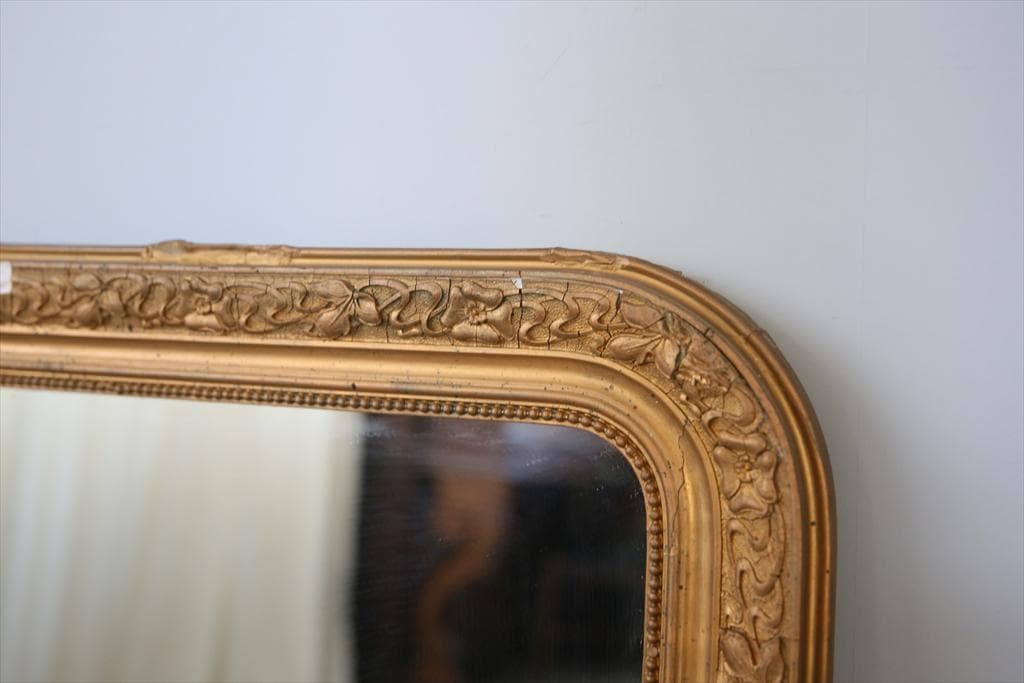 フランスアンティークルイフィリップ様式ミラー/姿見ウォールミラー鏡(90-246