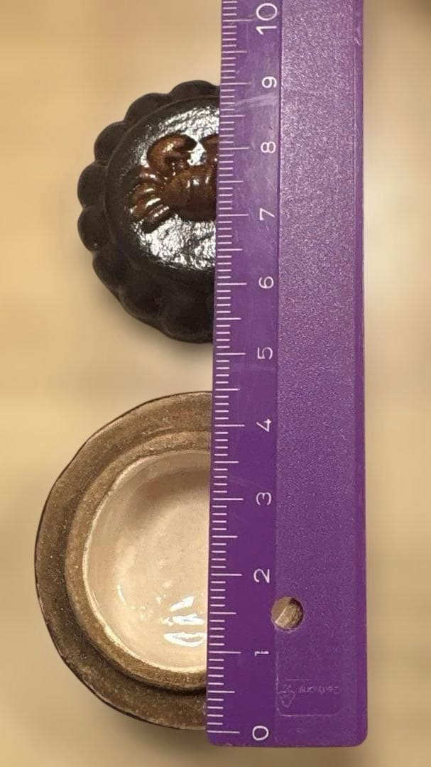 香合　菊蟹と欅萩蒔絵　茶道具2点セット