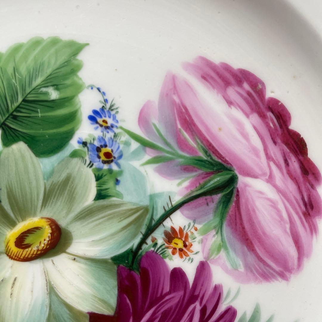 ＊豪華な四つ花皿＊エナメルと青の縁取り＊２１.３cm・Meissen・