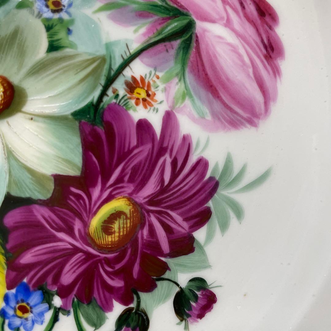 ＊豪華な四つ花皿＊エナメルと青の縁取り＊２１.３cm・Meissen・