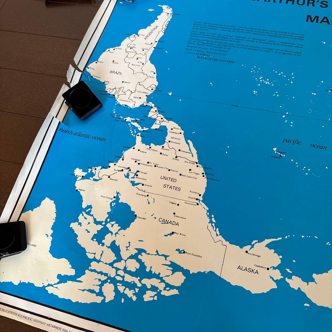 ビンテージ　70’s 世界地図　ワールドマップ　ポスター