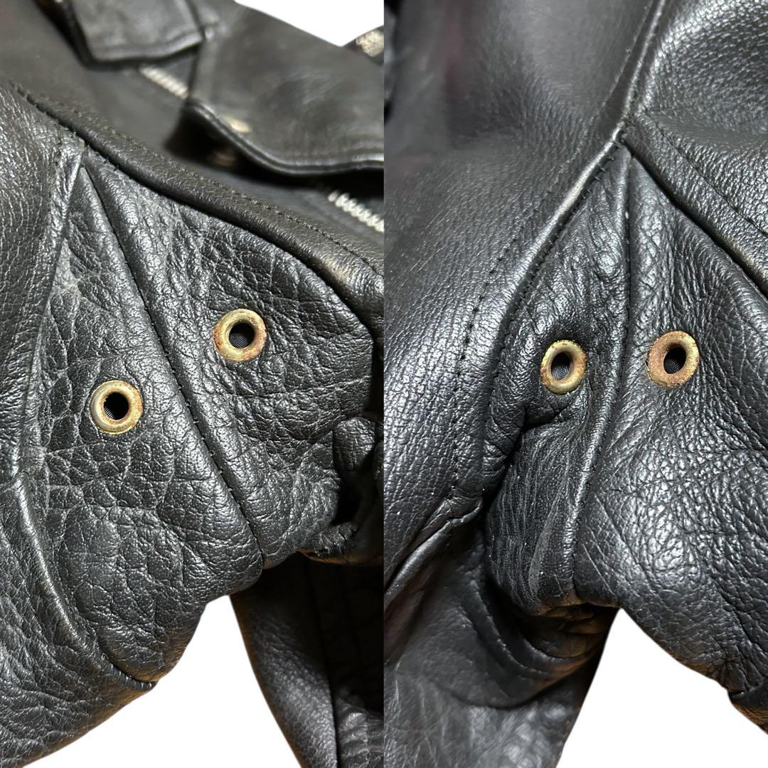 XPERT ダブルライダース レザージャケットブラック黒　キルティング　38