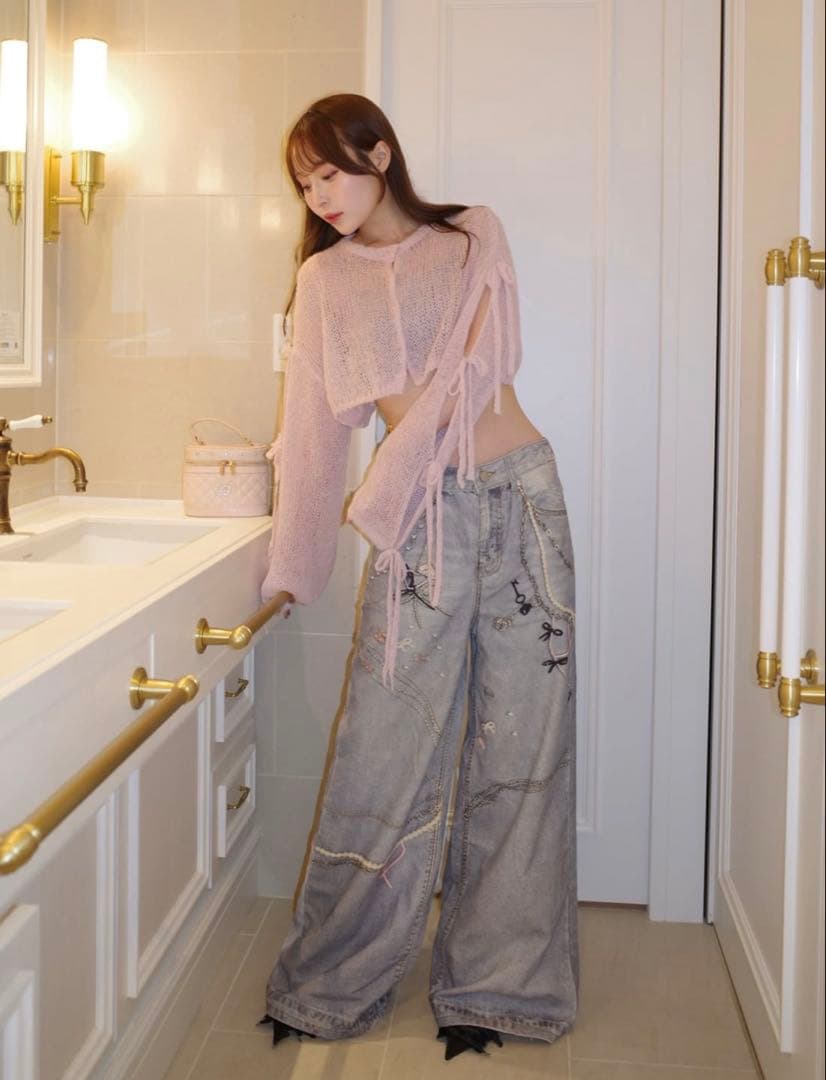 パンツ rouge by pomme d'amour toy print denim