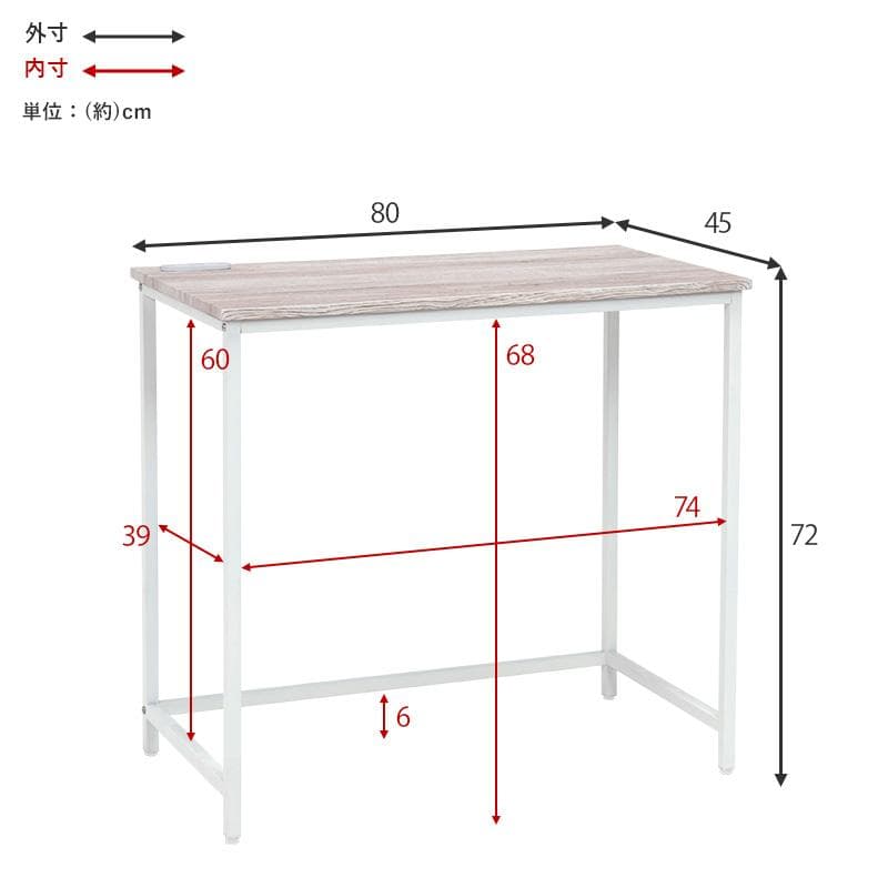 デスクとチェアの2点セット ホワイト [8049]