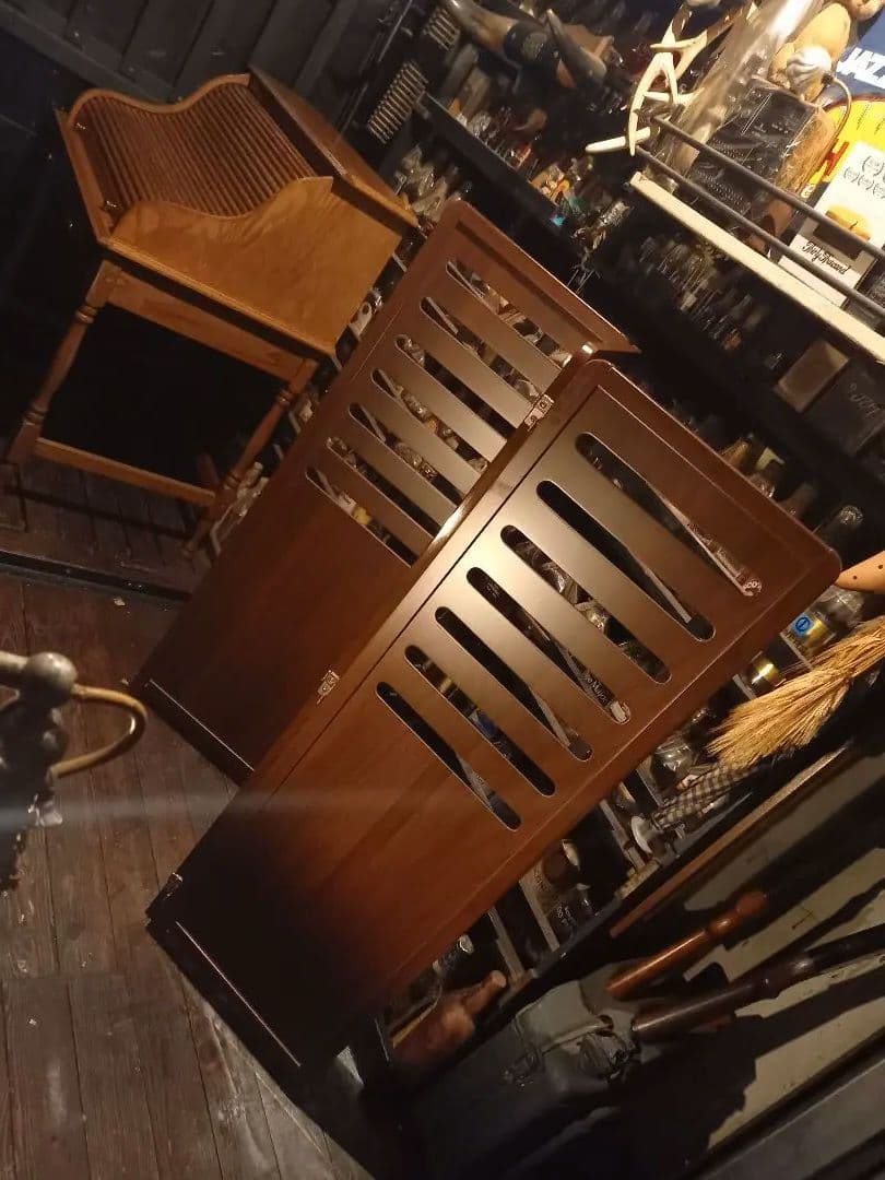 北欧　ミッドセンチュリー　モダン　ウッド　ルーバー　ミドル　パーテーション