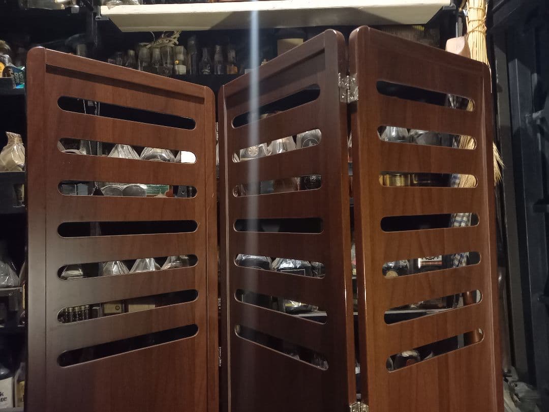 北欧　ミッドセンチュリー　モダン　ウッド　ルーバー　ミドル　パーテーション