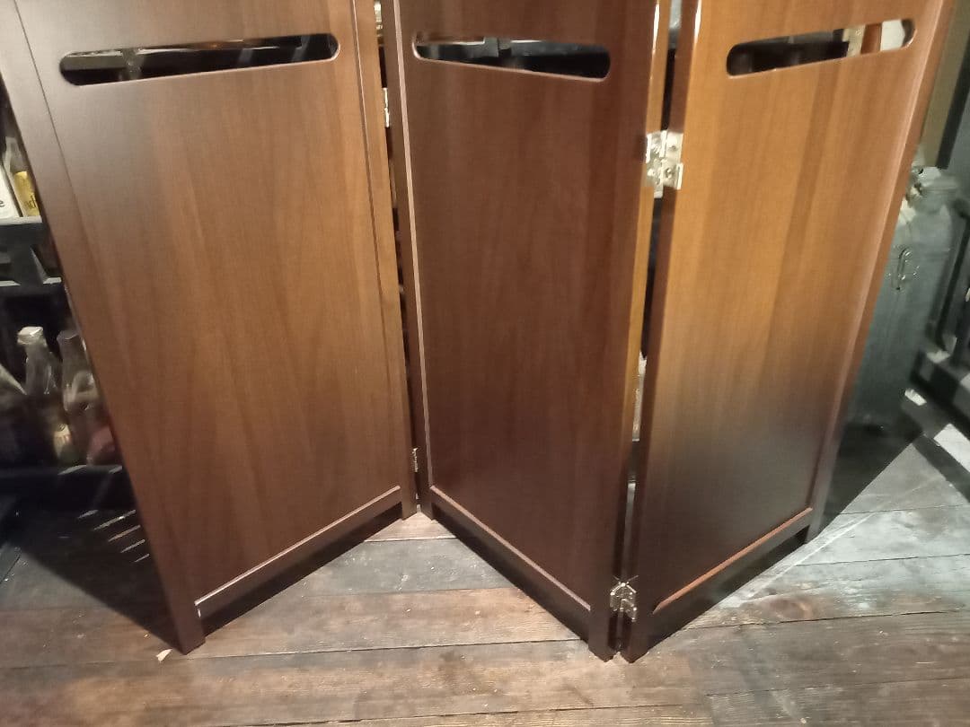 北欧　ミッドセンチュリー　モダン　ウッド　ルーバー　ミドル　パーテーション