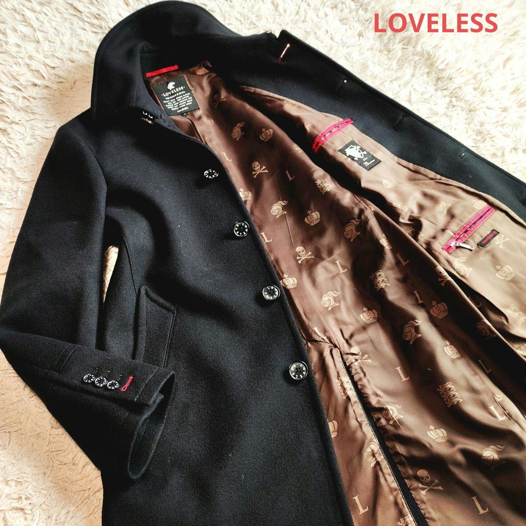 【極美品】ラブレス ステンカラーコート メルト ウール ブラック