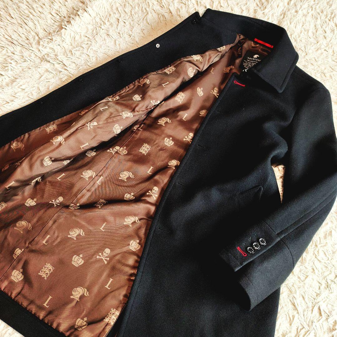 【極美品】ラブレス ステンカラーコート メルト ウール ブラック