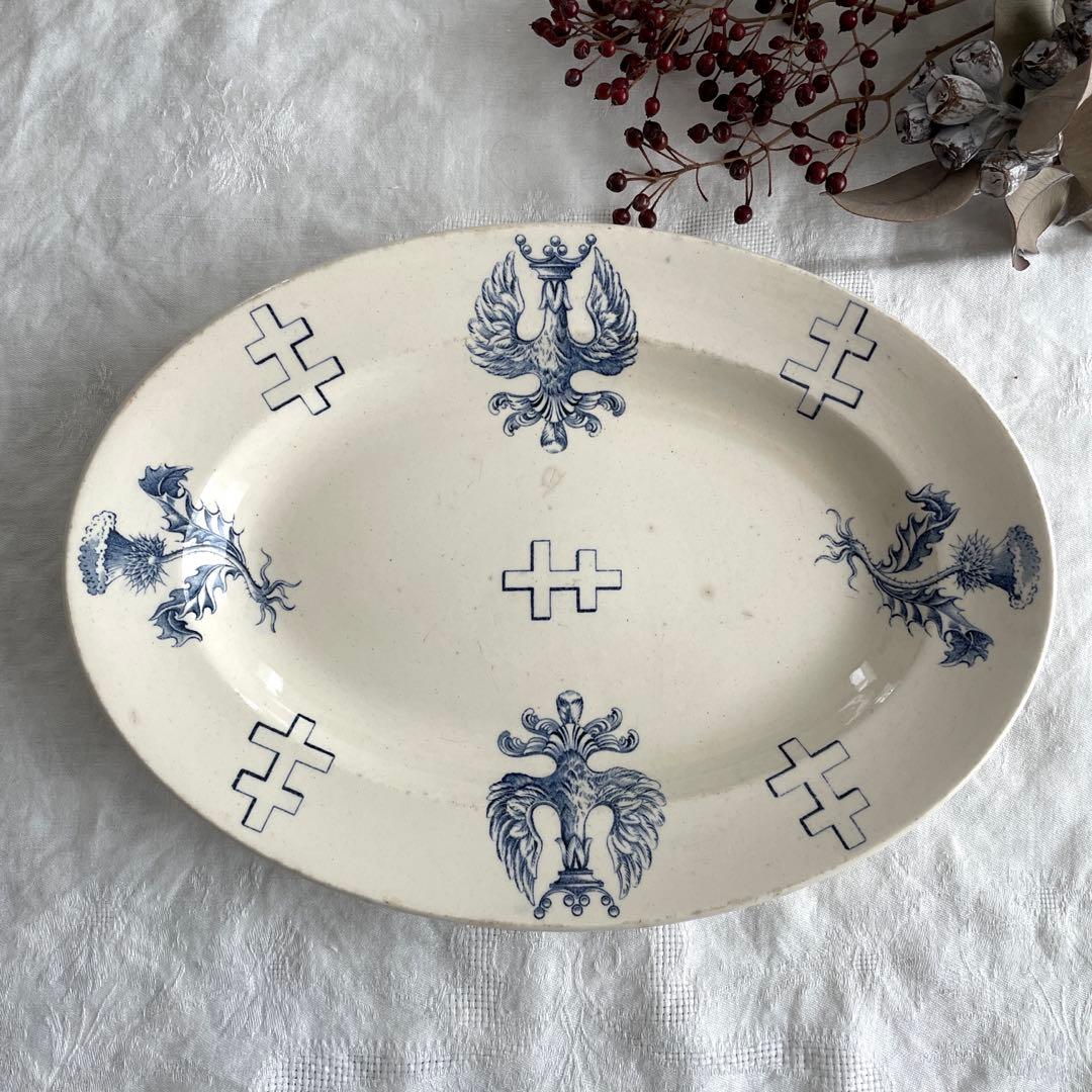 フランス アンティーク リュネヴィル ロレーヌ十字 オーバル皿