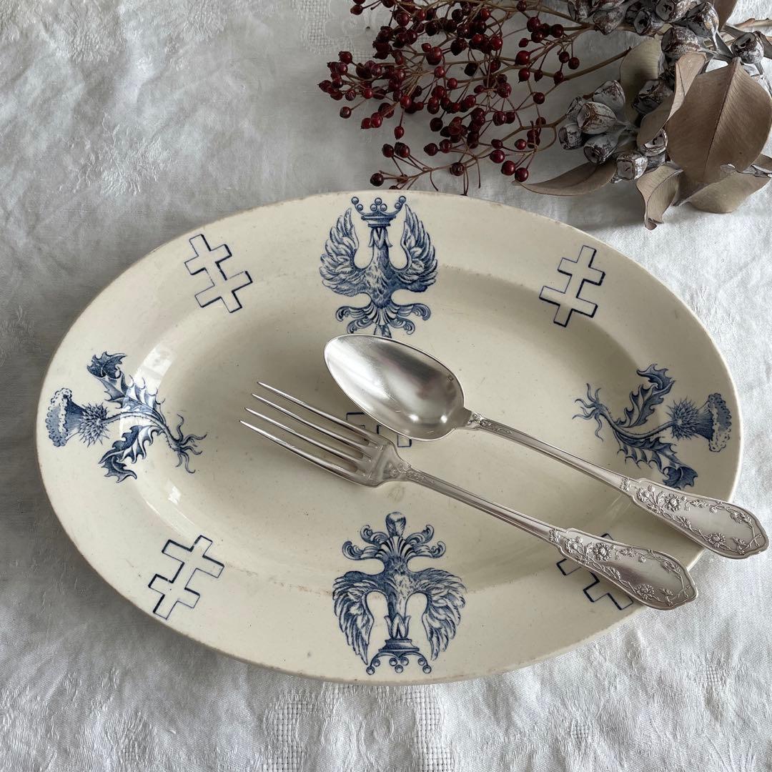 フランス アンティーク リュネヴィル ロレーヌ十字 オーバル皿