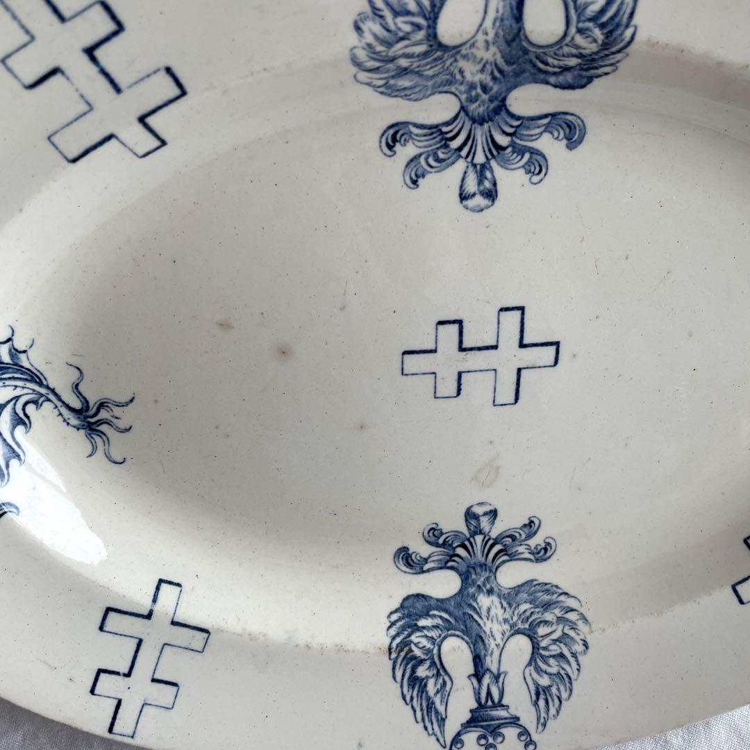 フランス アンティーク リュネヴィル ロレーヌ十字 オーバル皿