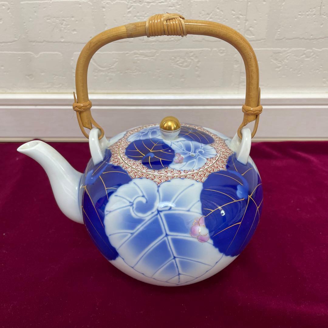 香蘭社　最高級　愁海棠　蓋付お茶茶碗　4客　急須