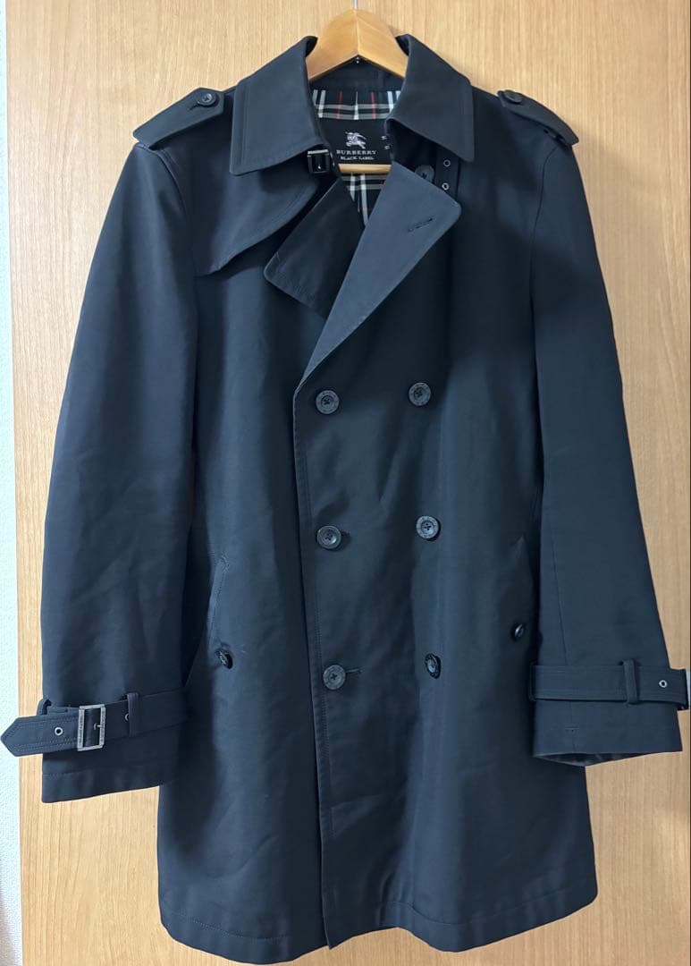 BURBERRY BLACK LABEL☆トレンチコート☆LL☆ブラック☆中古