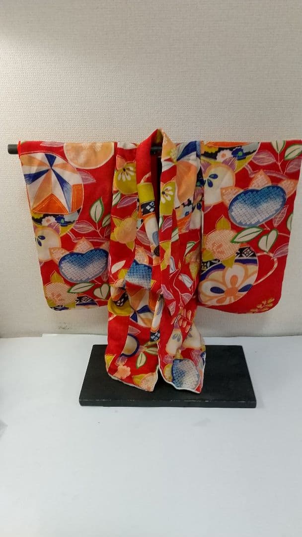 市松人形 着物古布手縫いA