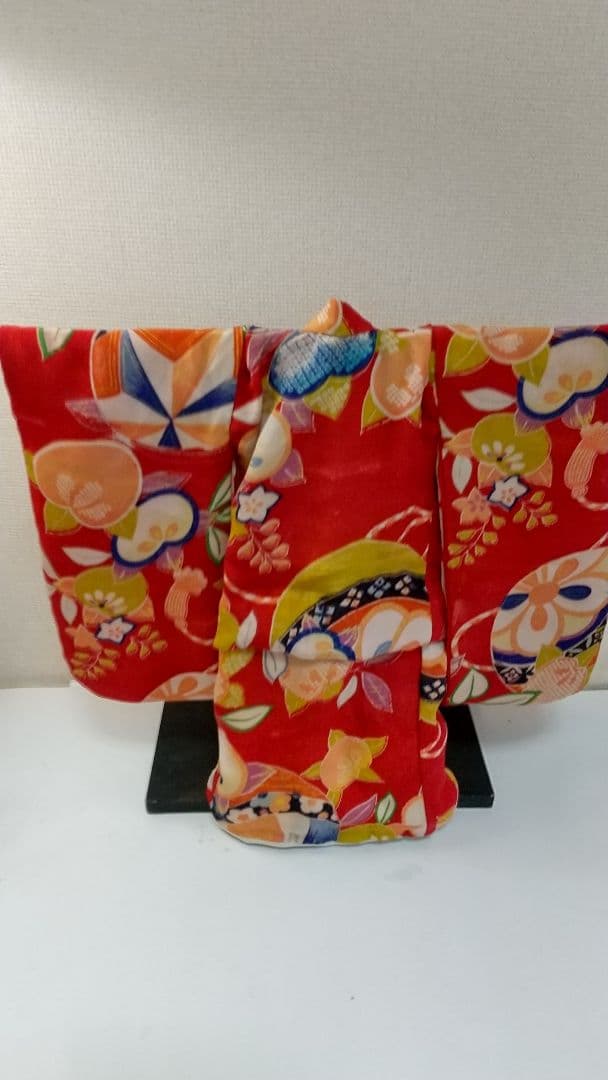 市松人形 着物古布手縫いA