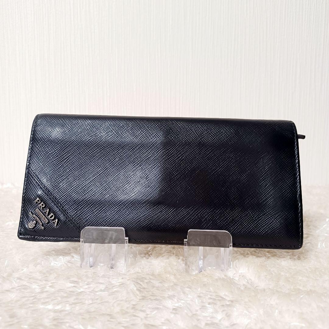 ✨美品✨　プラダ　PRADA　サフィアーノ　長財布　レザー　ブラック