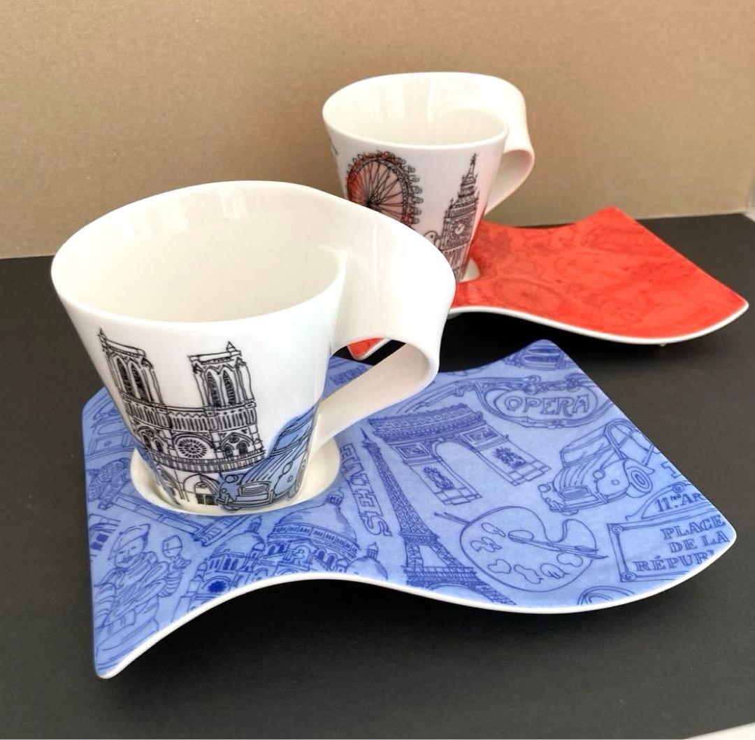 ビレロイ&ボッホ　ニューウェーブ　マグカップ＆ソーサー