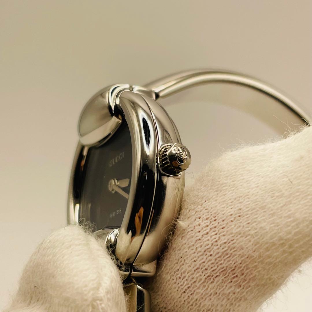 【稼働美品】GUCCI グッチ バングルウォッチ 1400L 腕時計 黒文字盤