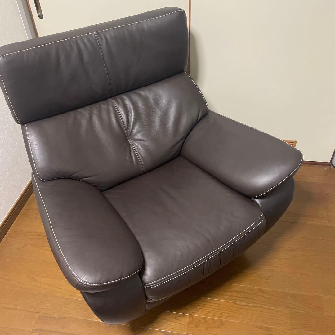 カリモク　回転式肘掛椅子　1Pソファ　zw7307