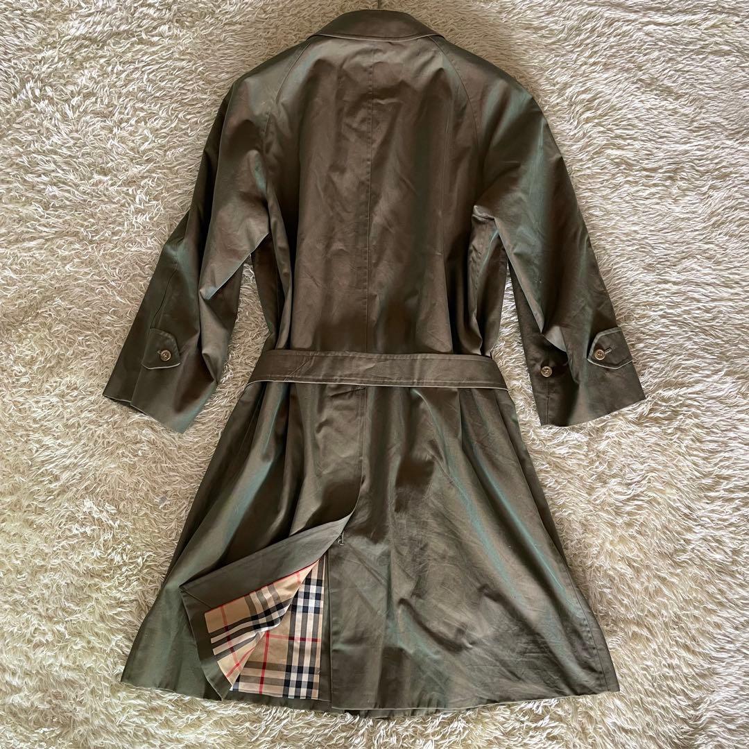 美品✨バーバリー ベルト付きトレンチコート ノバチェック 玉虫 165-90