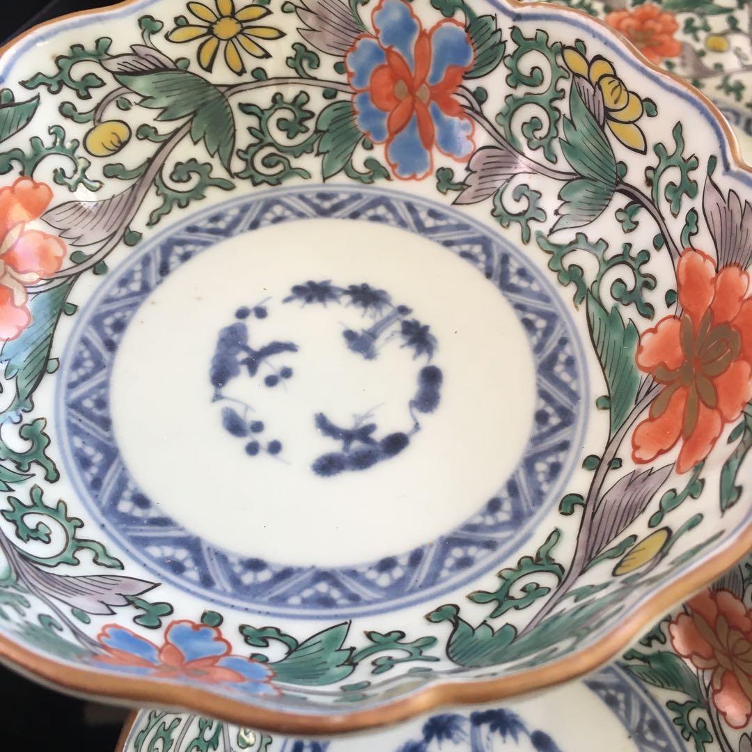 和ちゃん様リクエスト　古伊万里　色絵花唐草　なます皿　成化年製