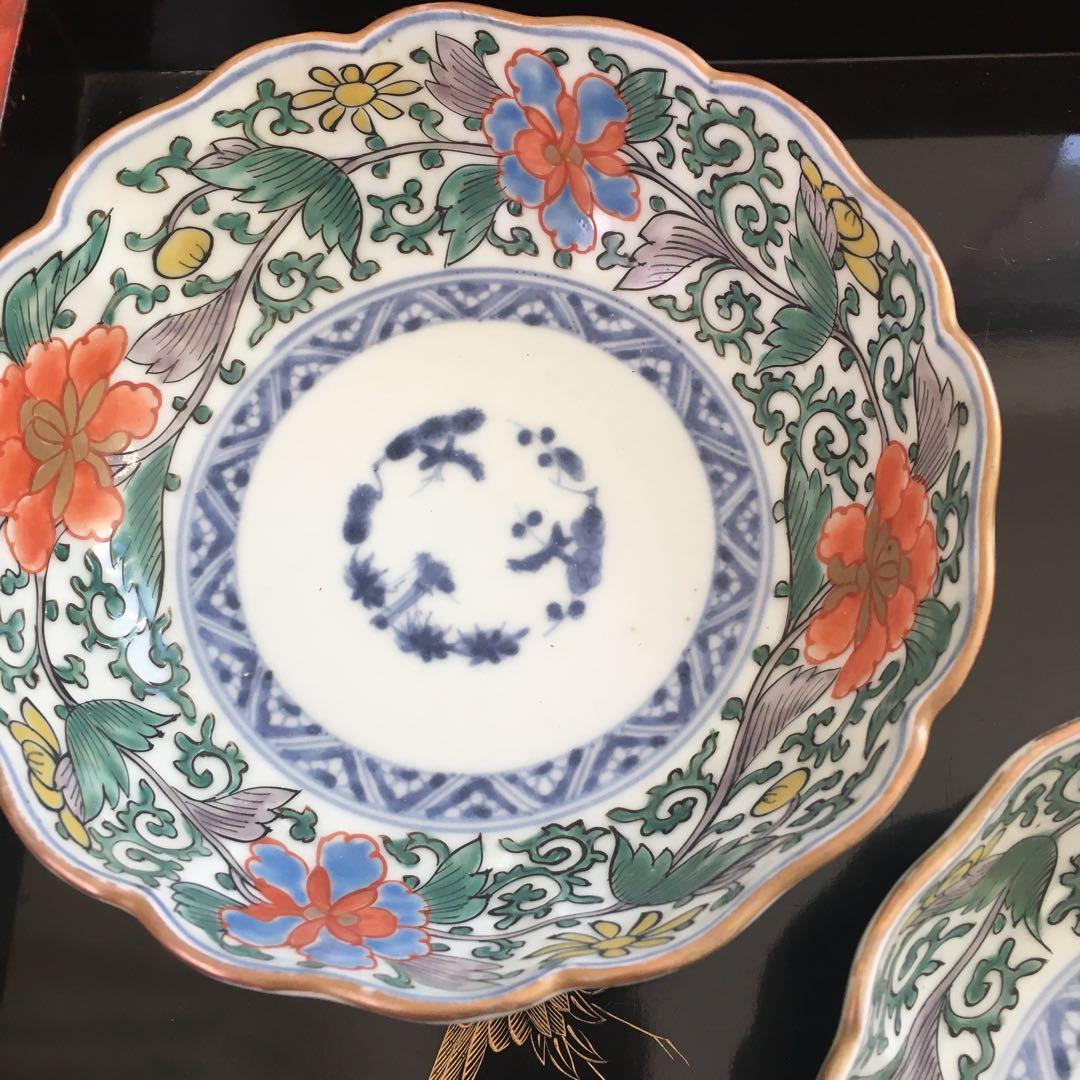 和ちゃん様リクエスト　古伊万里　色絵花唐草　なます皿　成化年製