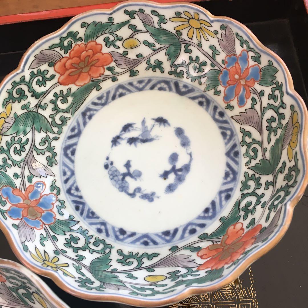 和ちゃん様リクエスト　古伊万里　色絵花唐草　なます皿　成化年製
