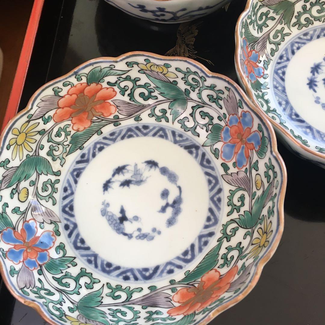 和ちゃん様リクエスト　古伊万里　色絵花唐草　なます皿　成化年製
