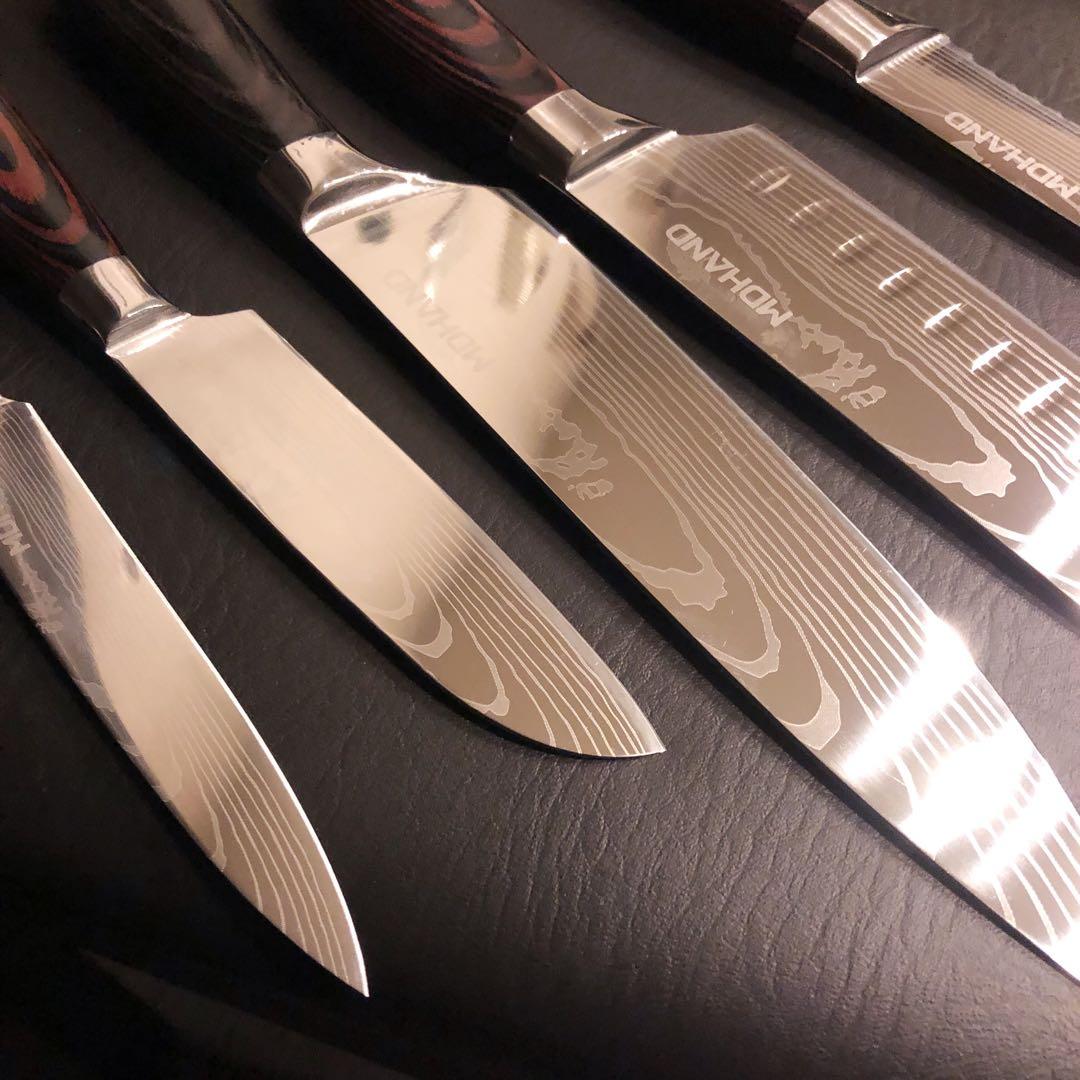 未使用　三徳包丁　シェフナイフ　ダマスカス　包丁　5本セット