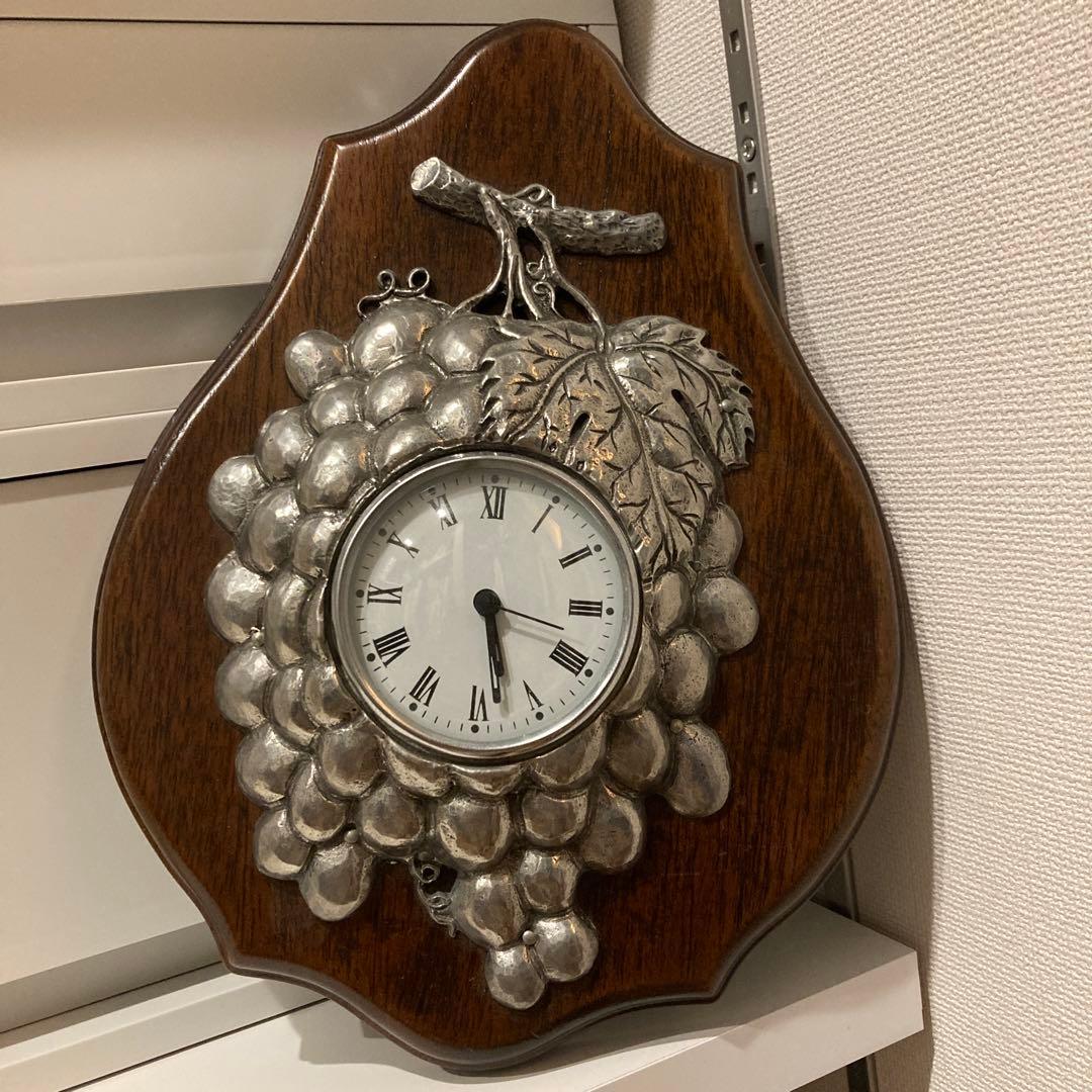 ブドウデザイン アナログ掛時計