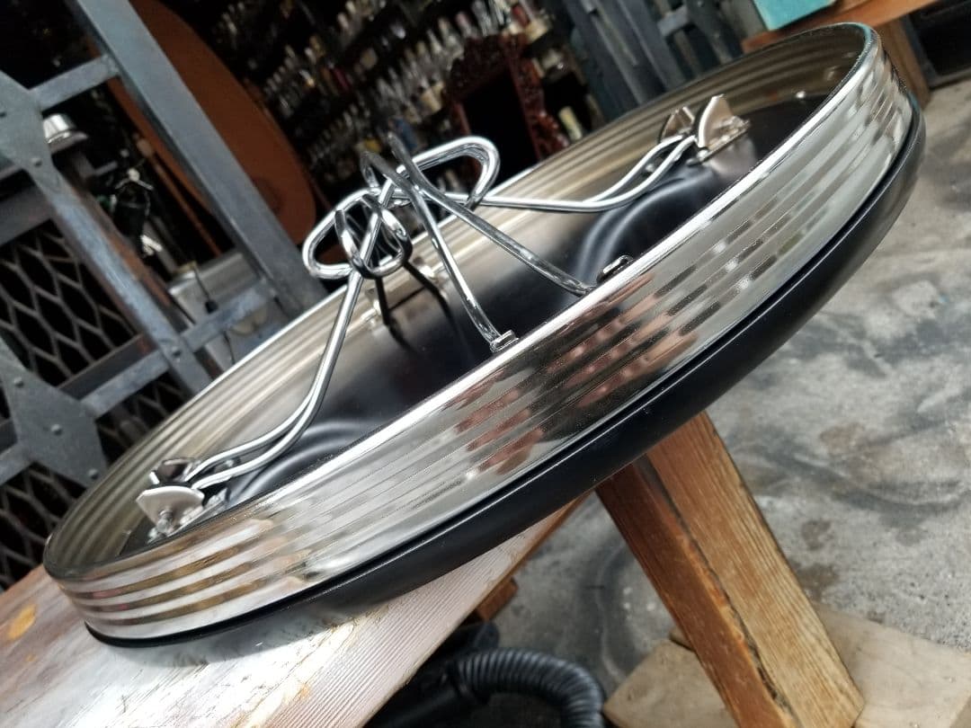 スペースエイジ　メタル　ダイナー　インダストリアル　ブラック　サイド　テーブル