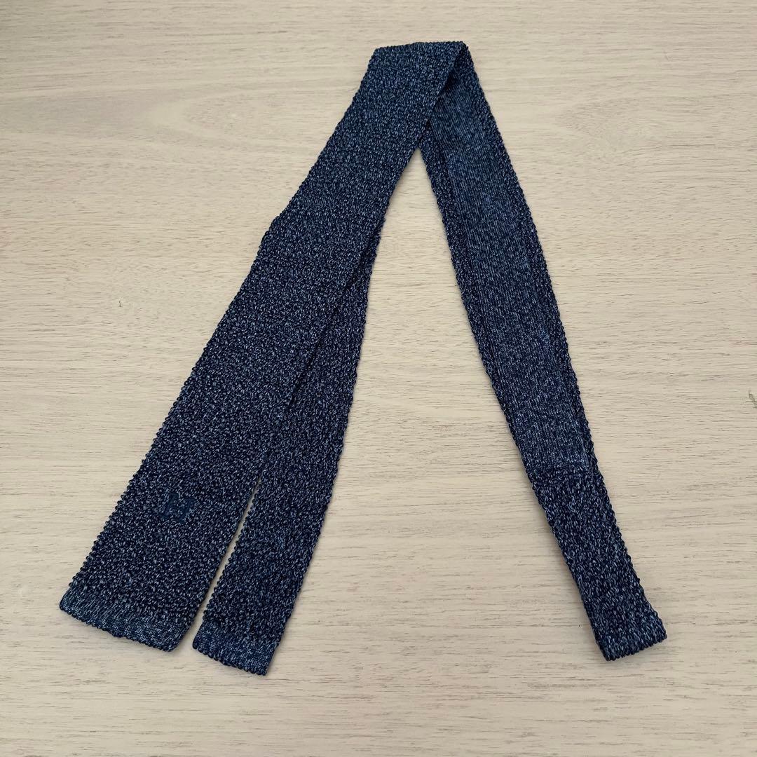 HERMES ニットタイ ネイビー