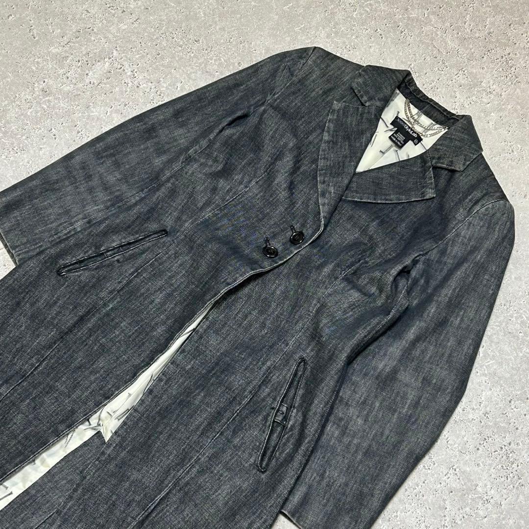 亘Diesel ロングコート デニム テーラード M グレー Y2K