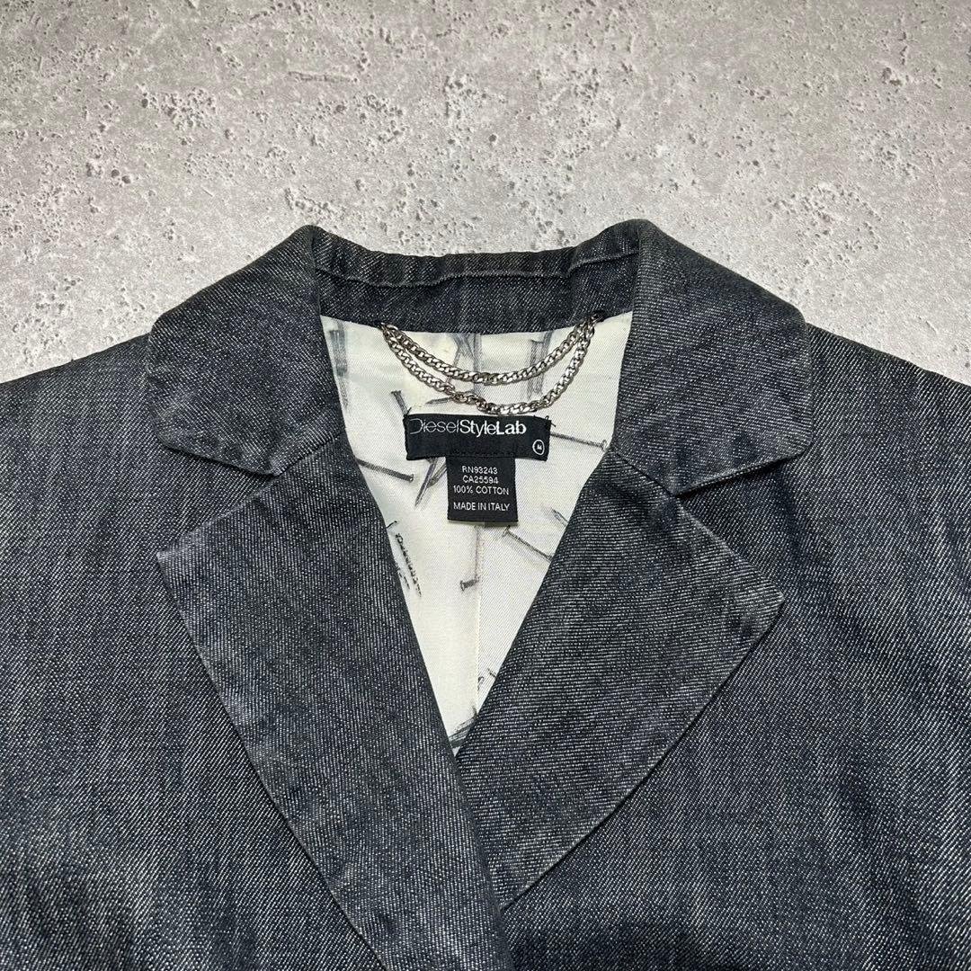 亘Diesel ロングコート デニム テーラード M グレー Y2K
