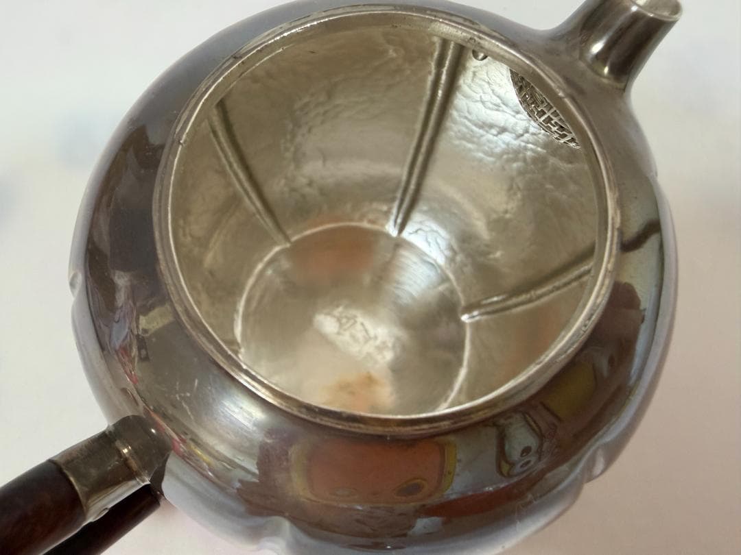 純銀製 阿古陀形 急須 銀瓶 煎茶道具