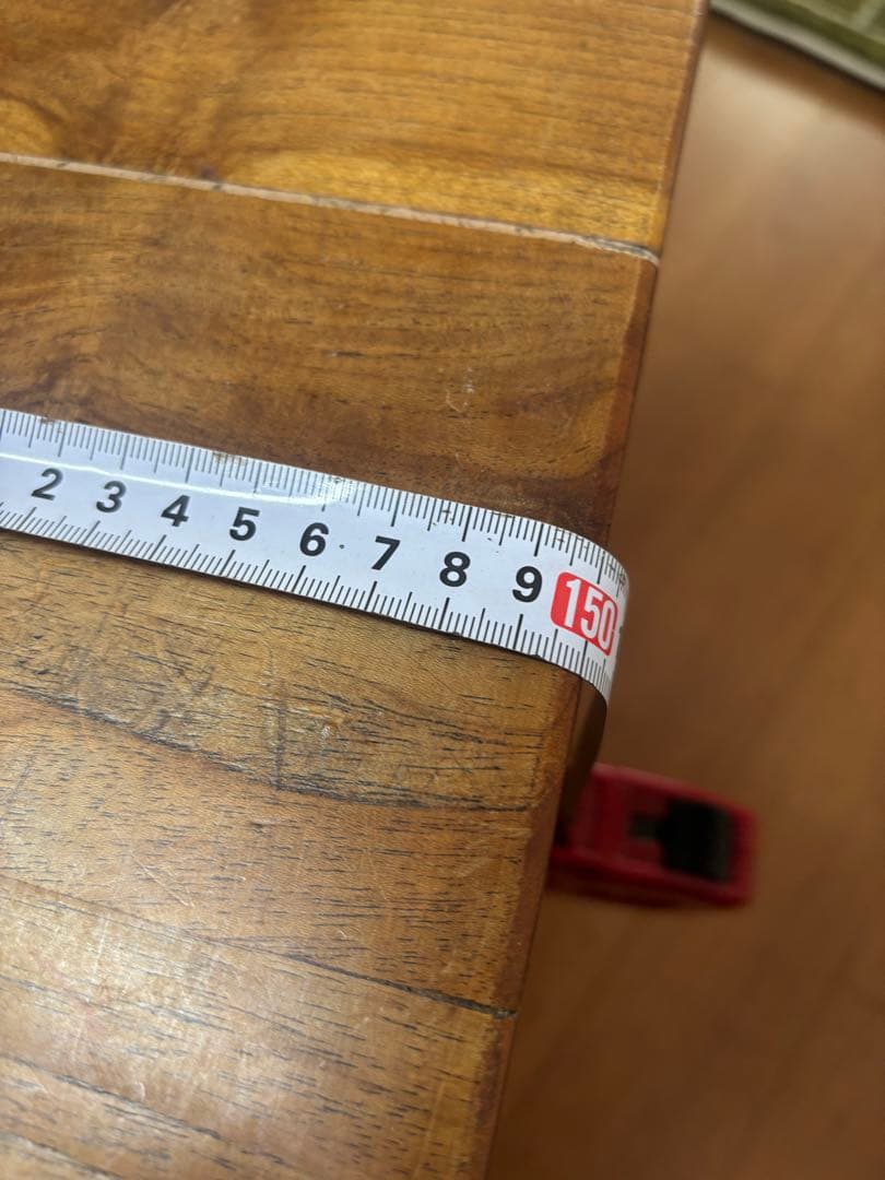 木製　ダイニングテーブル　無垢　150✖︎79 アンティーク　作業台　DＩY