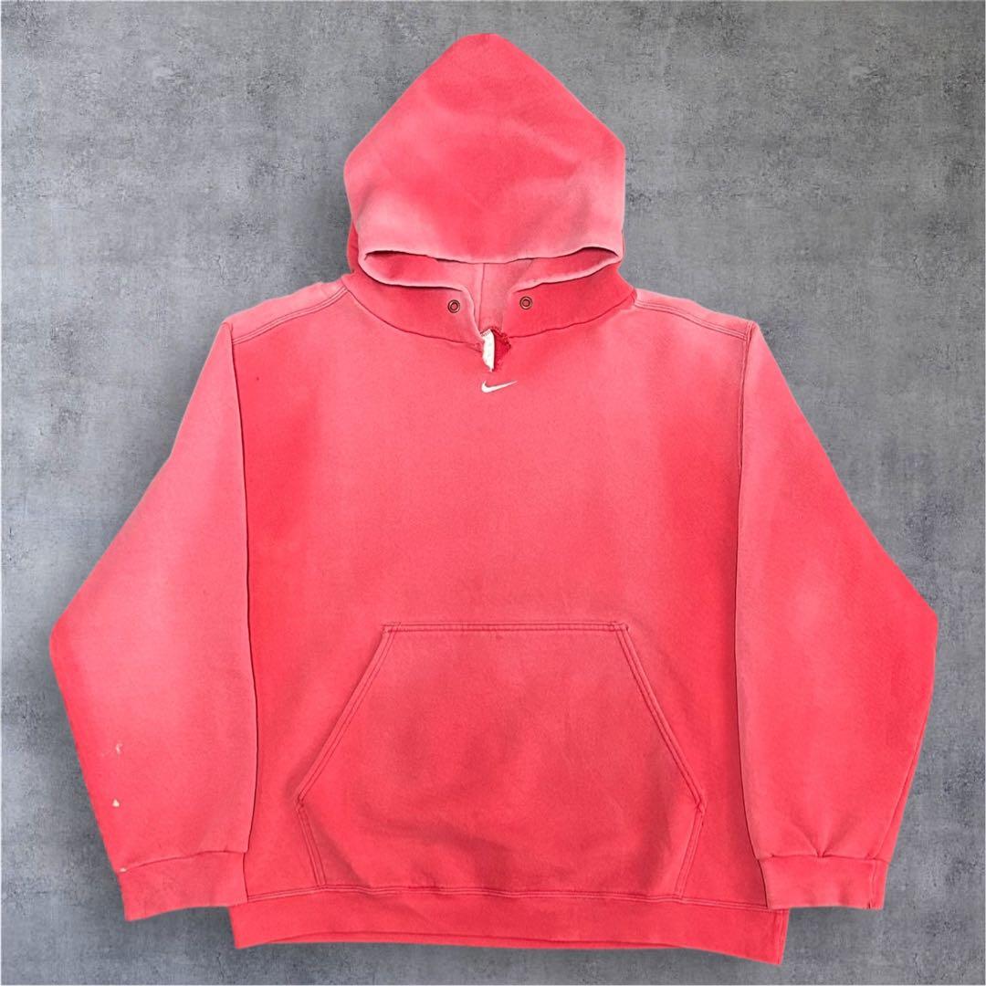 90s USA製 OLD NIKE センタースウォッシュ フェード パーカー