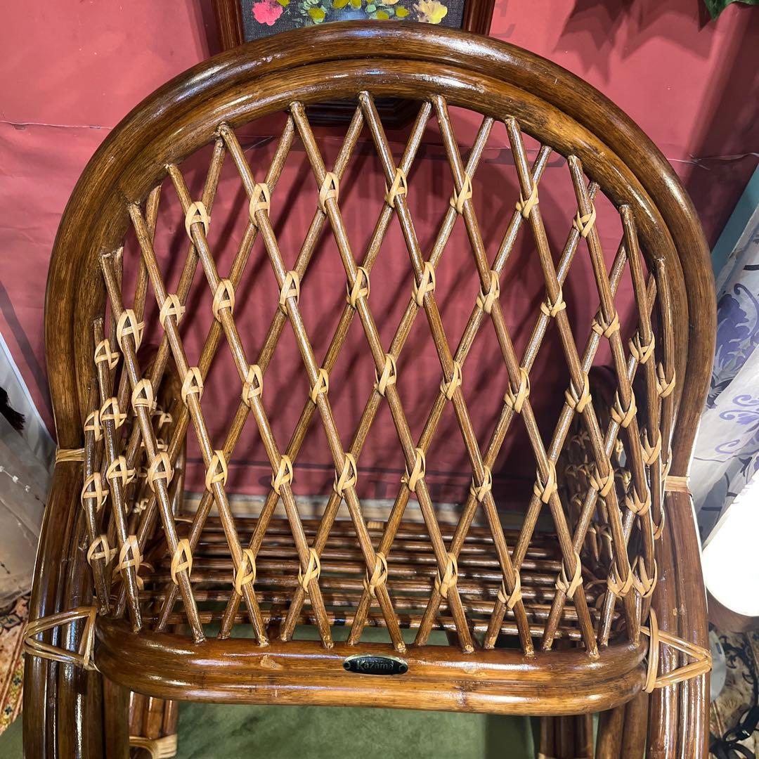 ペコ　ヴィンテージ 横浜Kazama 高級ラタン　軽量　アームチェア