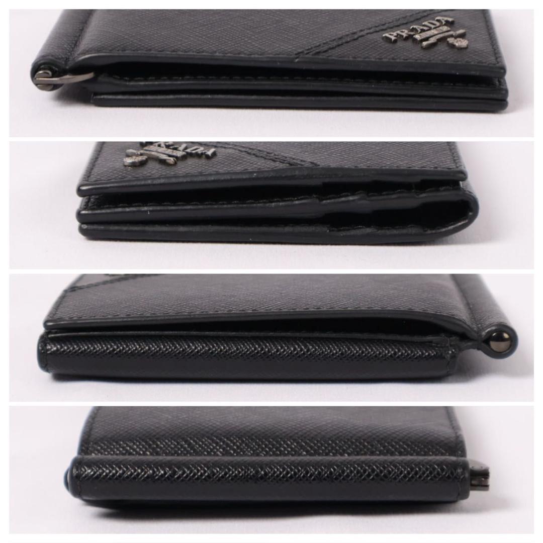 【未使用級】PRADA マネークリップ　カードケース　メタルロゴ　サフィアーノ