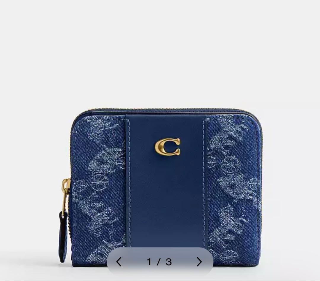 COACH ネイビー 二つ折り財布 保存袋付き
