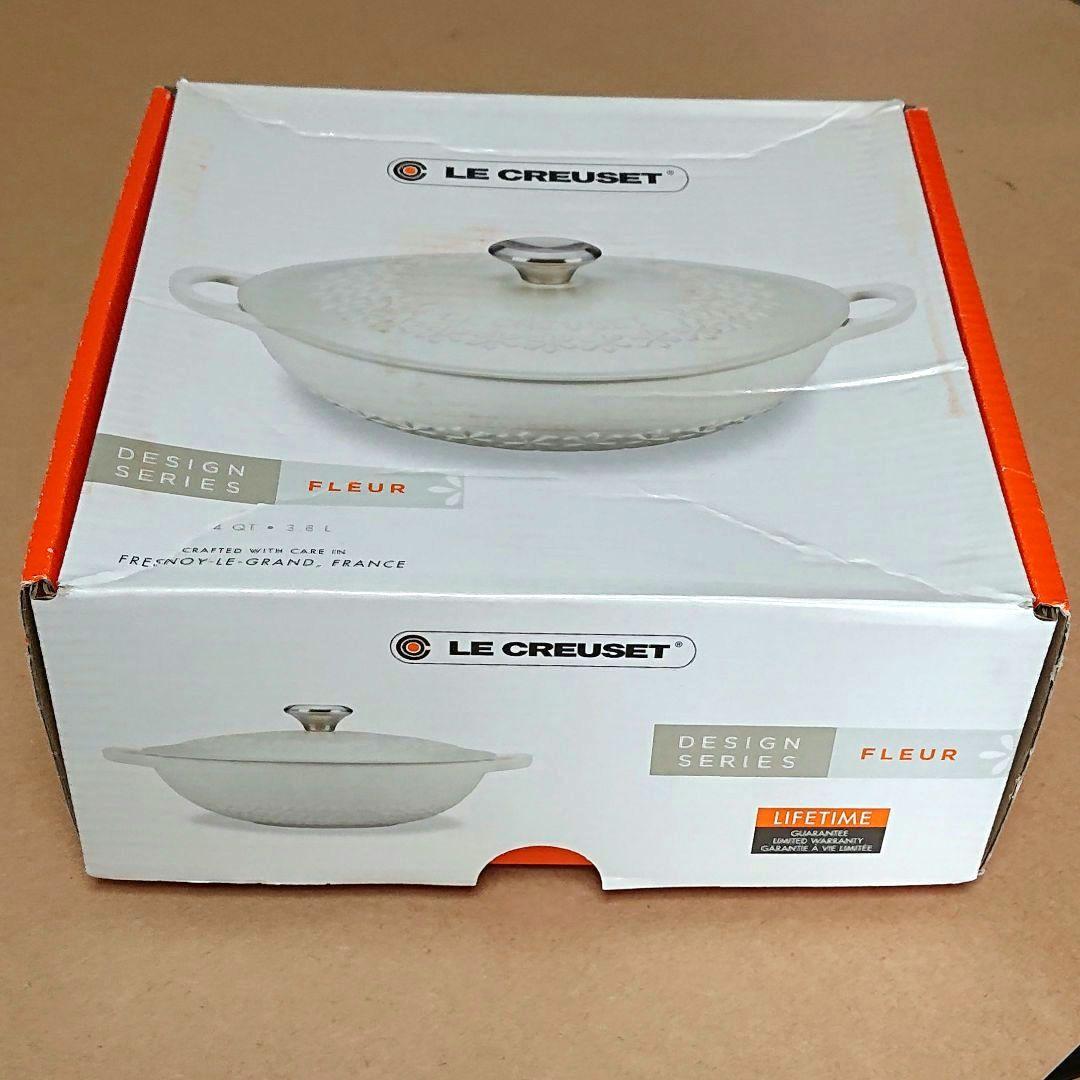 【新品】 LE CREUSET 限定 28cm フラワーレリーフ マルミット