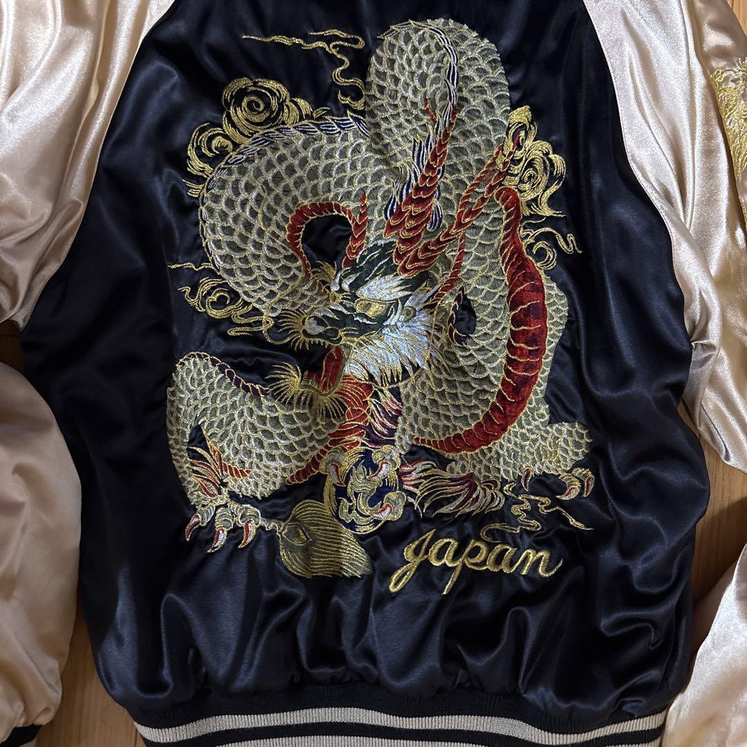星姫ドラゴン刺繍 サテン スカジャン Japan