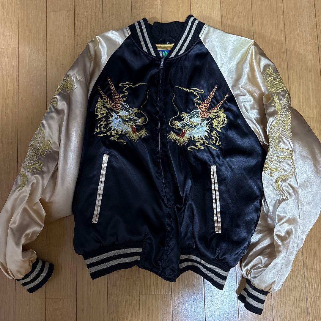 星姫ドラゴン刺繍 サテン スカジャン Japan