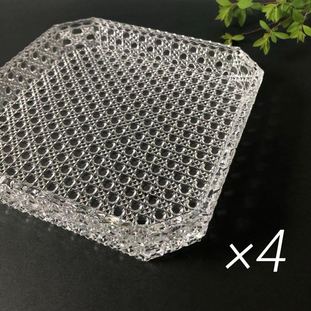 せいら 日本製和硝子　籠目八寸ガラス皿