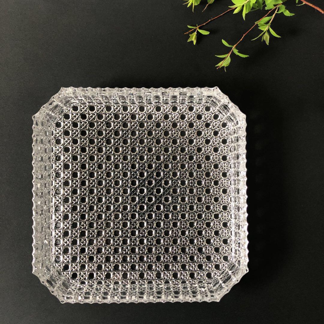 せいら 日本製和硝子　籠目八寸ガラス皿