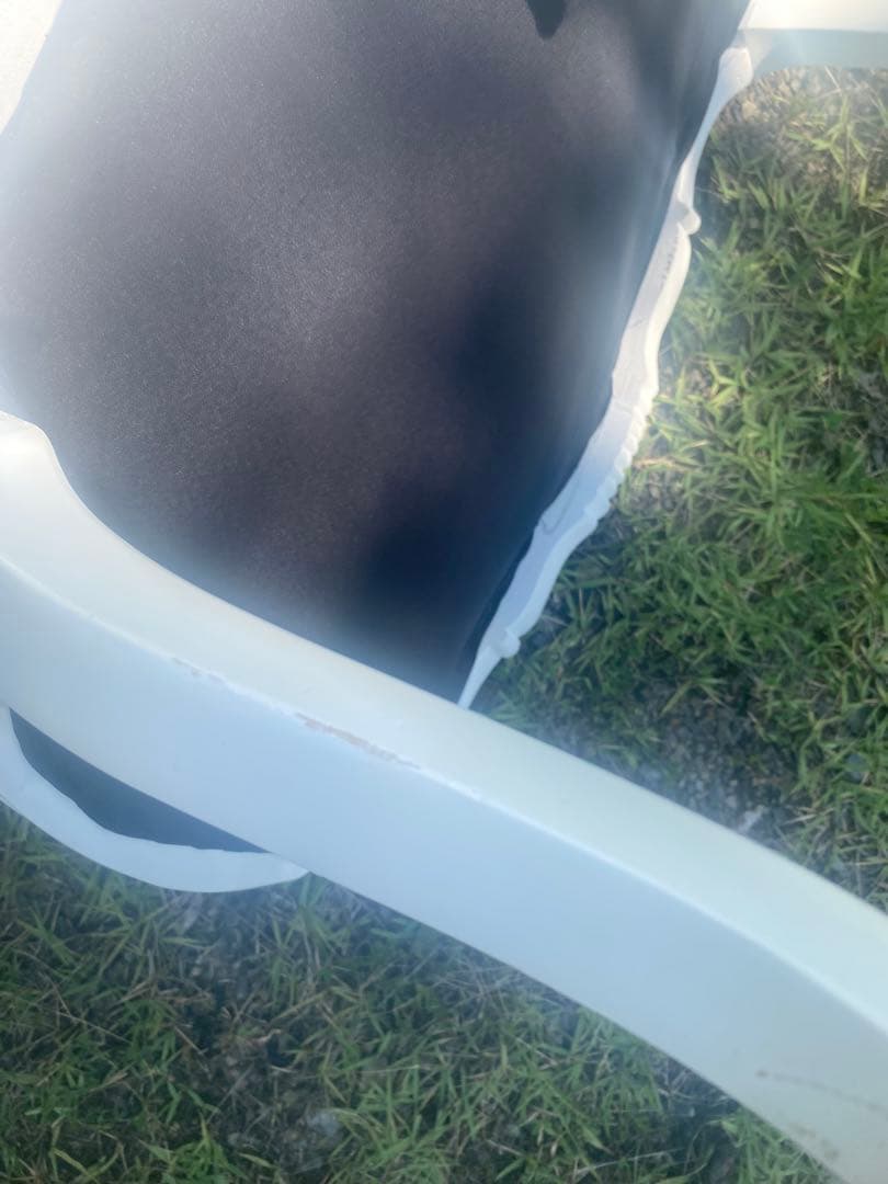 グレー　ホワイト　猫脚　ロココ調　アンティーク調布張りダイニングチェア