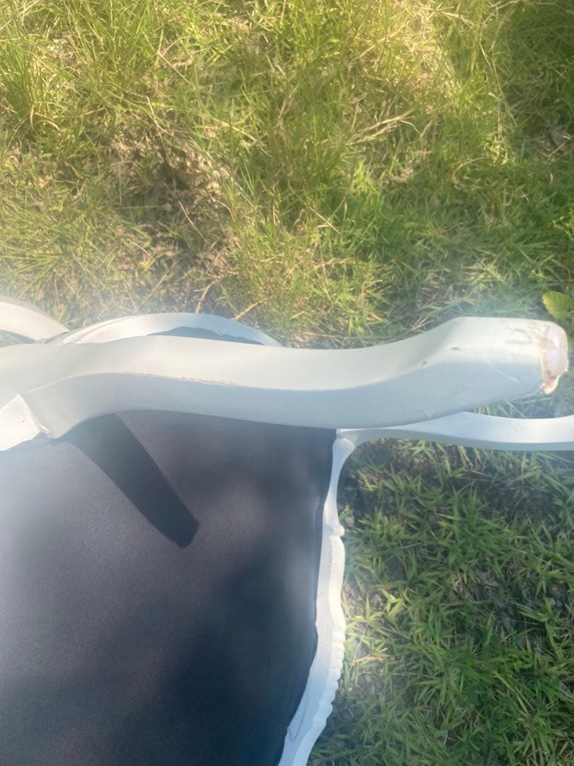 グレー　ホワイト　猫脚　ロココ調　アンティーク調布張りダイニングチェア